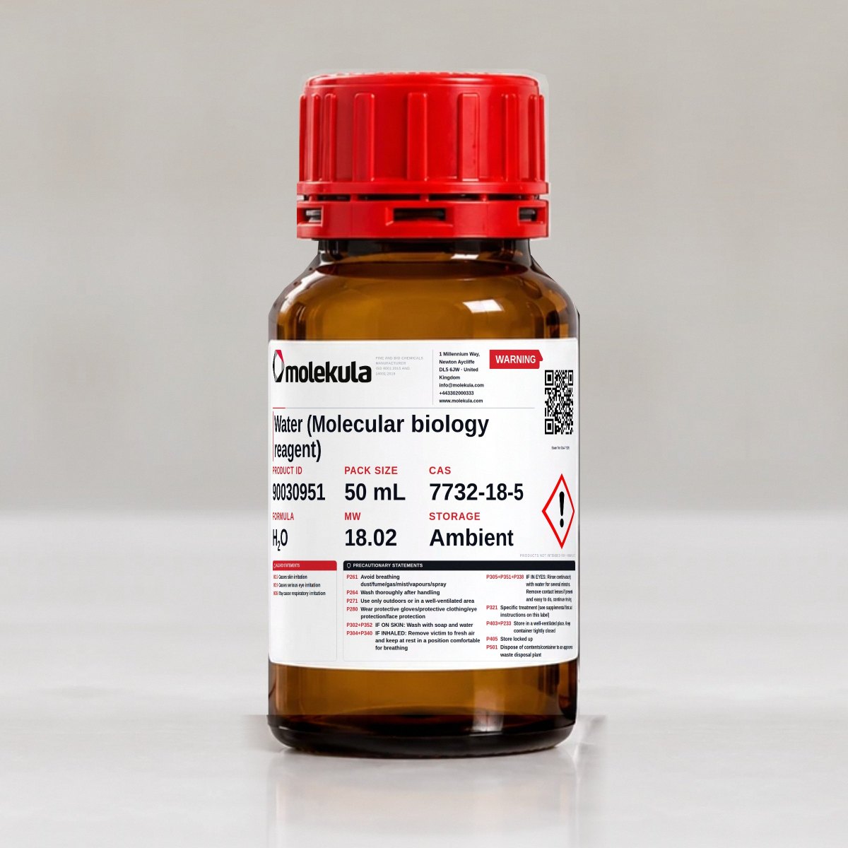 Water (Molecular biology reagent), 50 mL pack