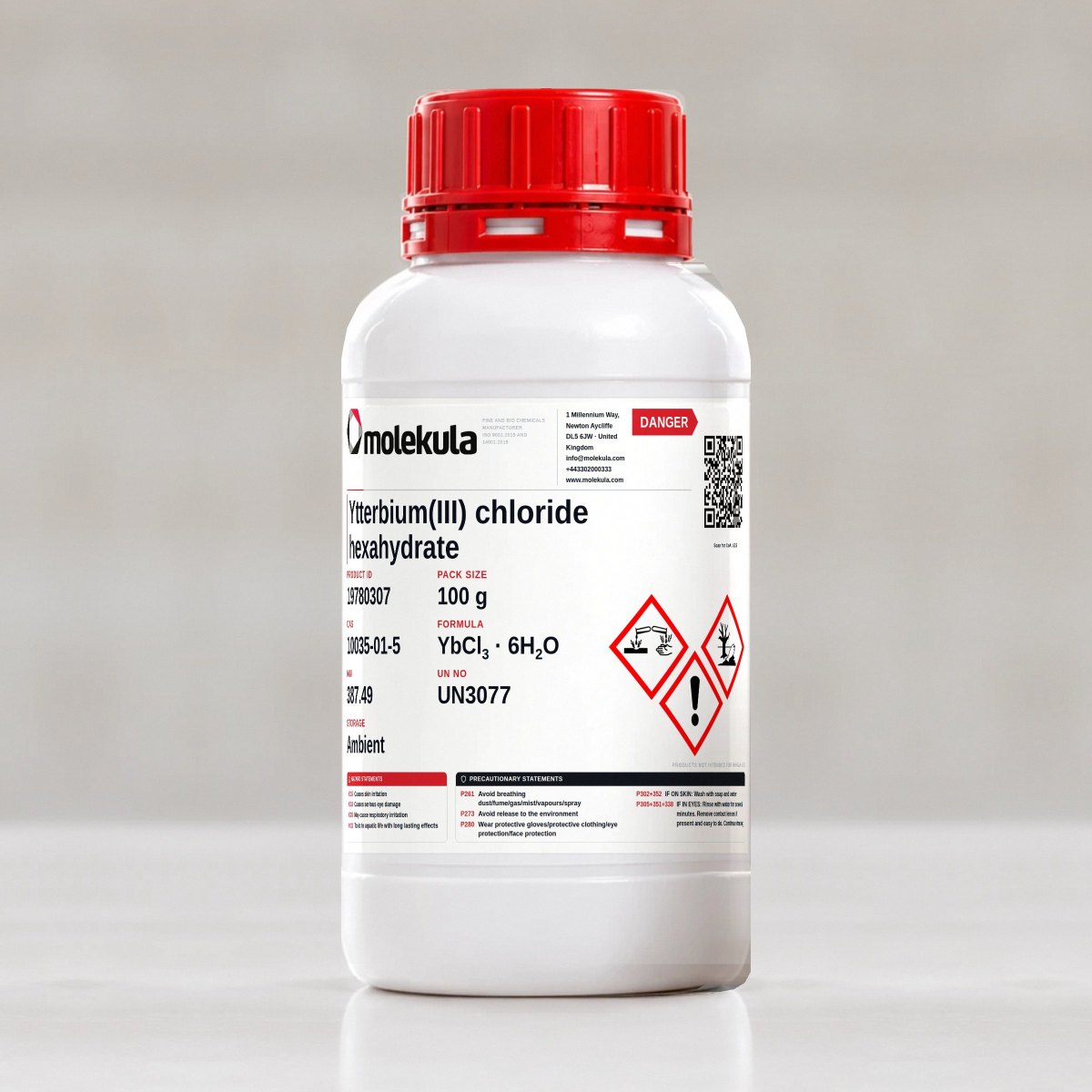 Ytterbium(III) chloride hexahydrate, 100 g pack
