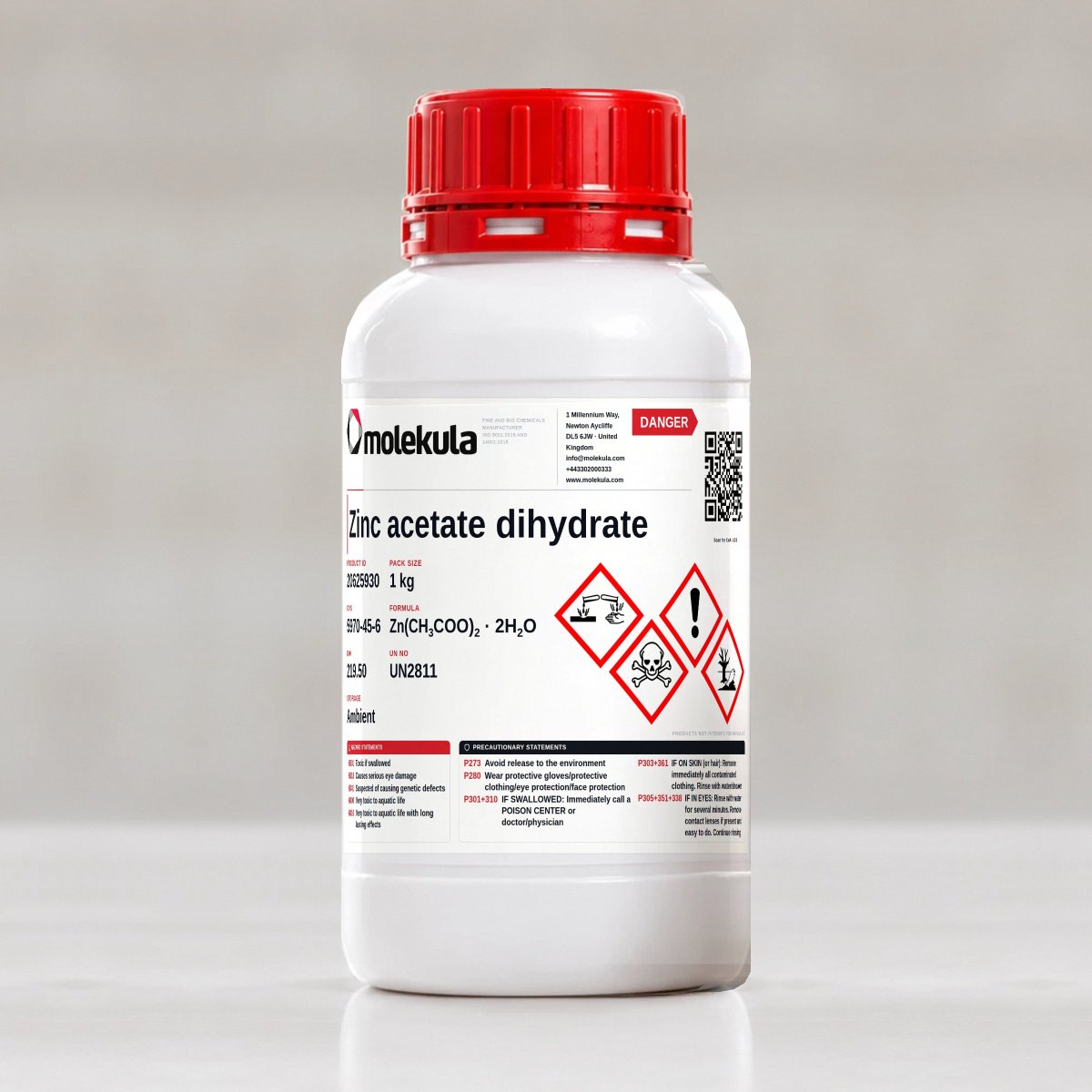 Zinc acetate dihydrate, 1 kg pack