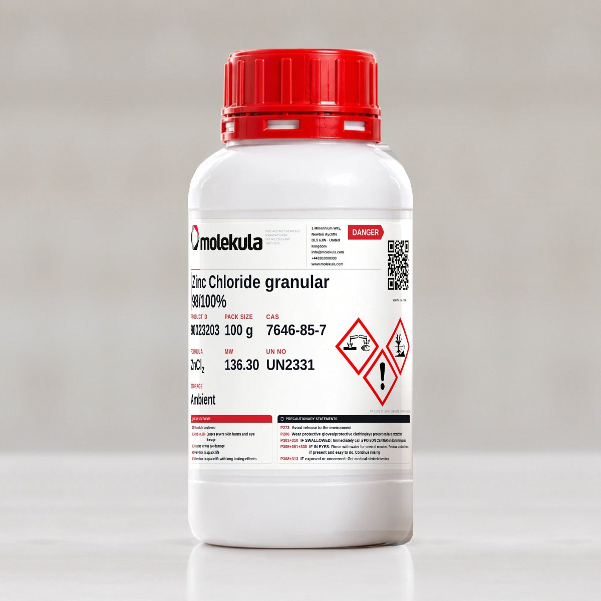 Zinc Chloride granular 98/100%, 100 g pack